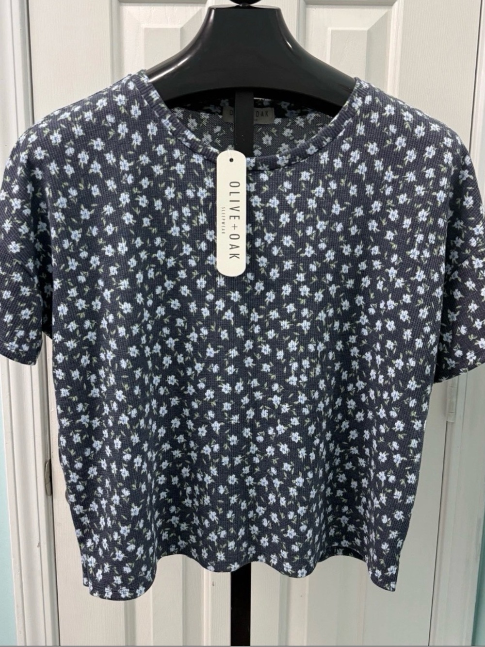 NWT Olive + Oak Sleepwear Women's Size XL Navy Floral Sleep Shirt